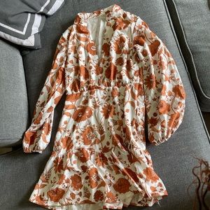 Burnt orange flower dress